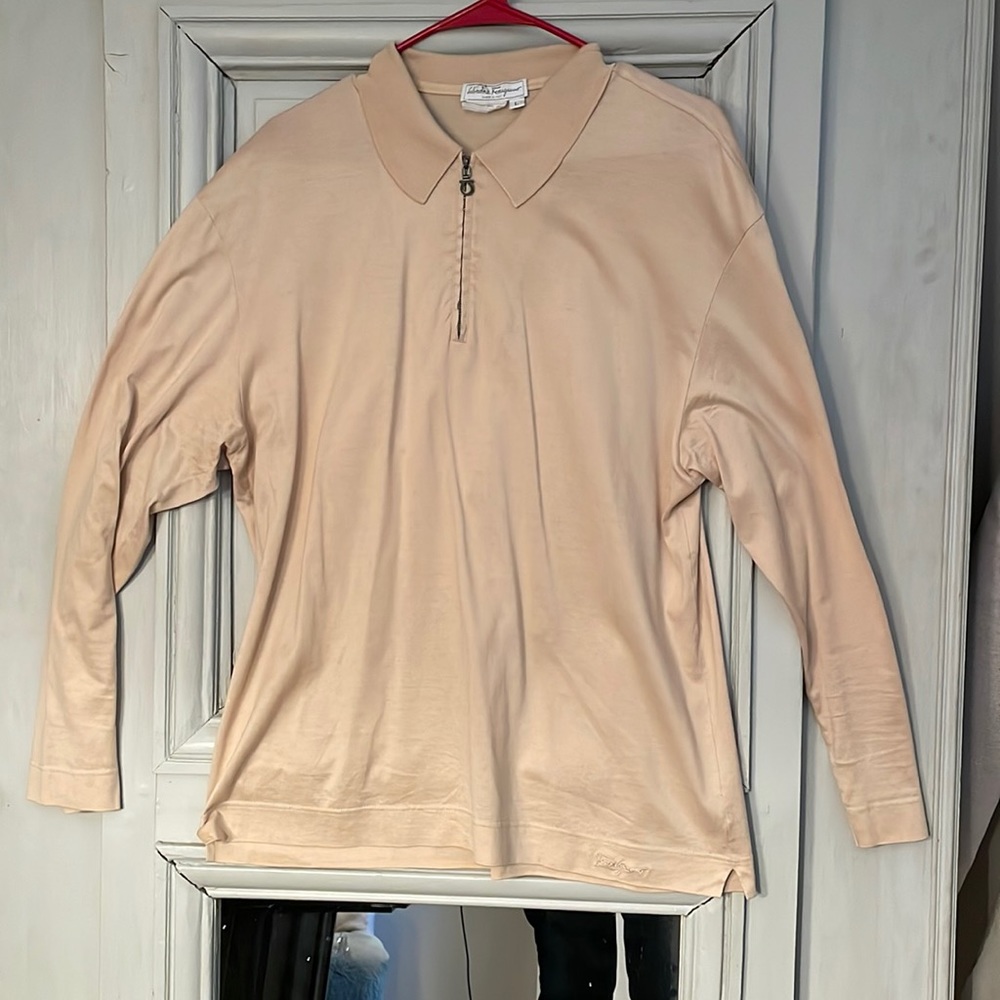 Vintage Salvatore Ferragamo half zip shirt